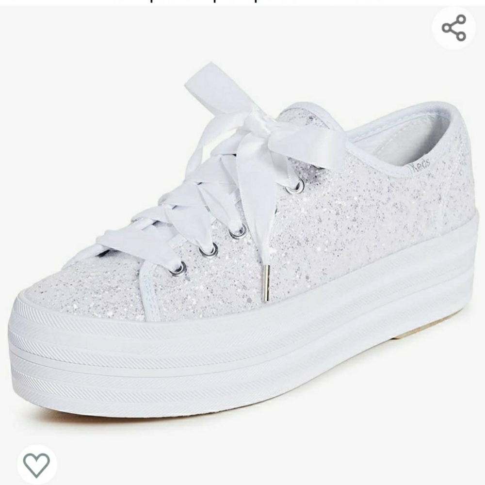 Keds X Kate Spade Glitter Platform Tennies